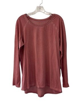 Lululemon Reddish Rose Color Wash Relaxed Long Sleeve Top